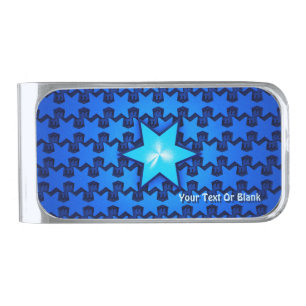 Center Star Silver Finish Money Clip