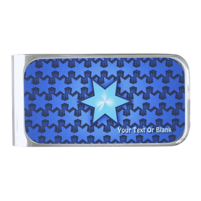 Center Star Silver Finish Money Clip (Front)