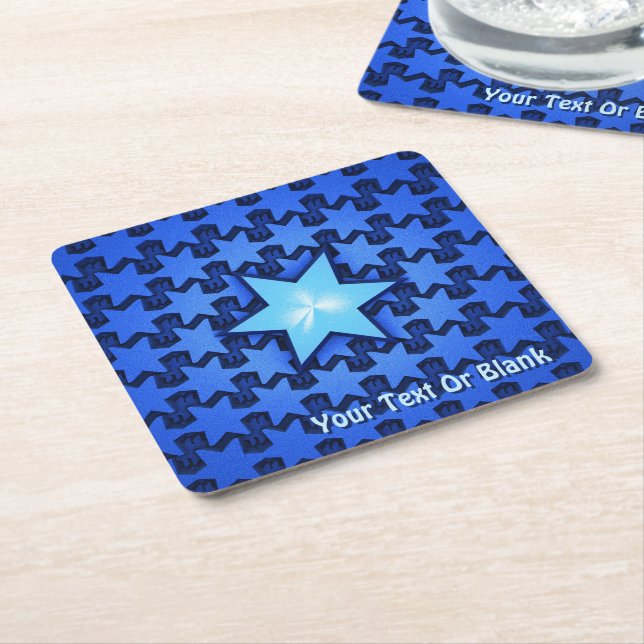 Center Star Square Paper Coaster (Angled)