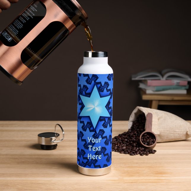 Center Star Water Bottle (Coffee (Rotated))