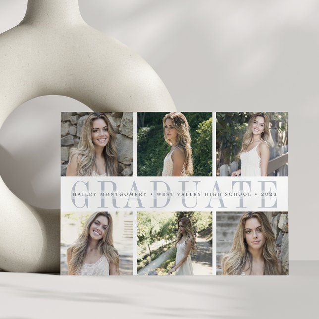 Center Stripe | Six Photo Graduation Announcement (Creator Uploaded)