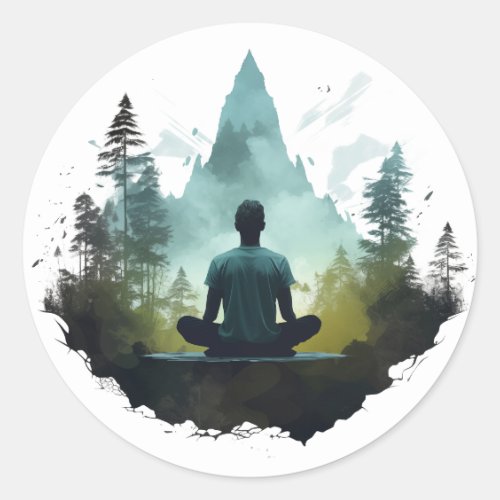 Center Within | Forest Meditation Classic Round Sticker