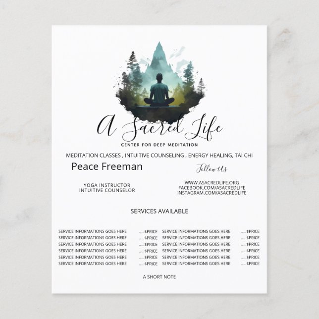 Center Within | Forest Meditation Flyer (Front)
