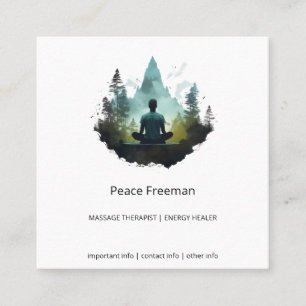 Center Within Forest Meditation Square Business Card