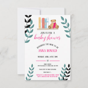 Centered around the theme of booksBaby Shower Invitation