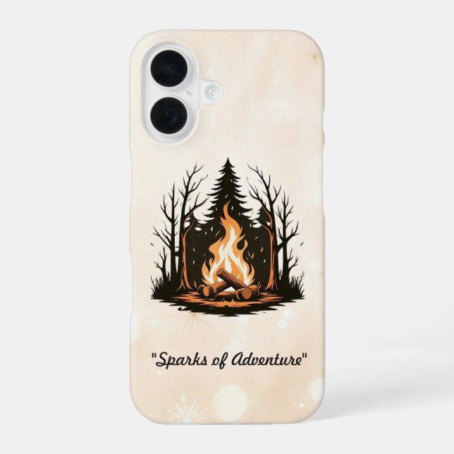 "Centered Campfire Design" Iphone Case (Back)