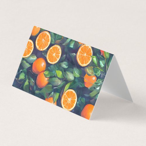 Centered Closeup of Fresh Orange Juice with Ice Cu Business Card