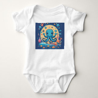 centered design of a minimalist baby octopus bodysuit