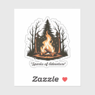 "Centered Flames Simplicity" Sticker