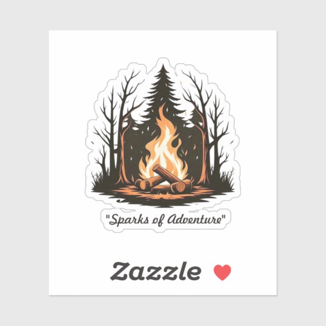 "Centered Flames Simplicity" Sticker (Sheet)