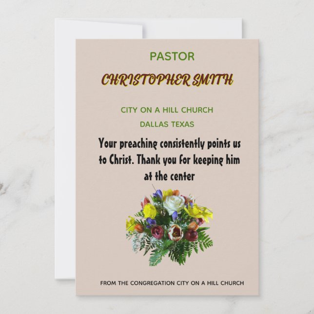 Centered in Christ Clergy Appreciation Note Invitation (Front)