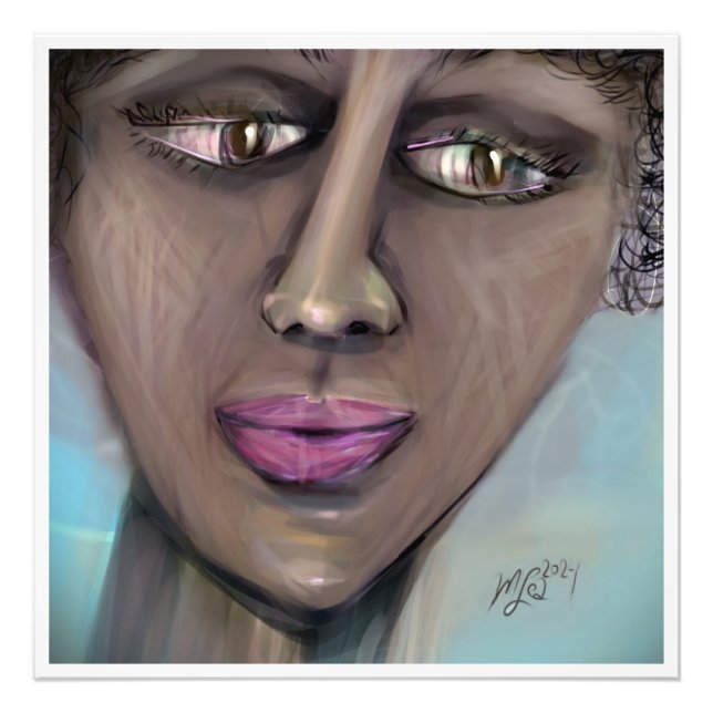 Centered Personality Portrait Modern Feminine  Photo Print (Front)