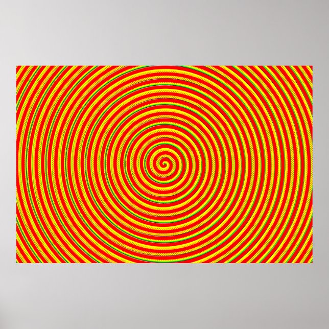 Centered Rainbow Spirals Poster (Front)