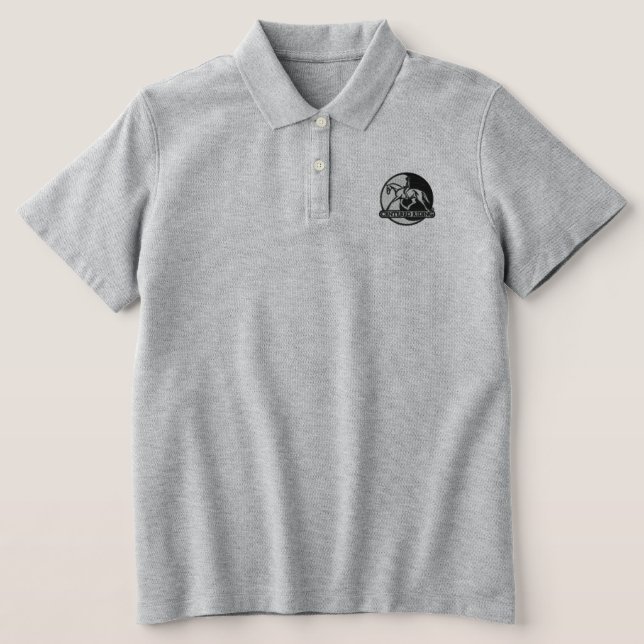 Centered Riding Logo Fitted Polo Tshirt (Design Front)