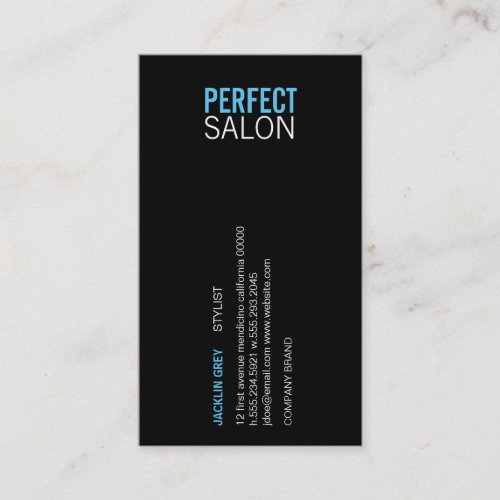Centered Type blue Business Card