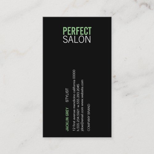 Centered Type green Business Card