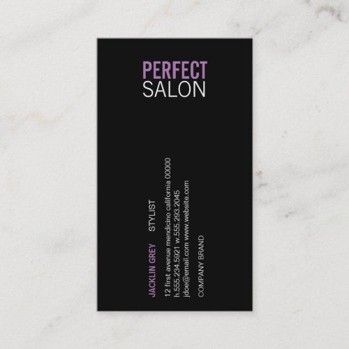 Centered Type purple Business Card