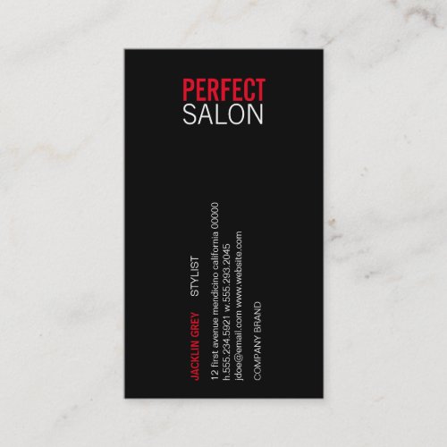 Centered Type red Business Card