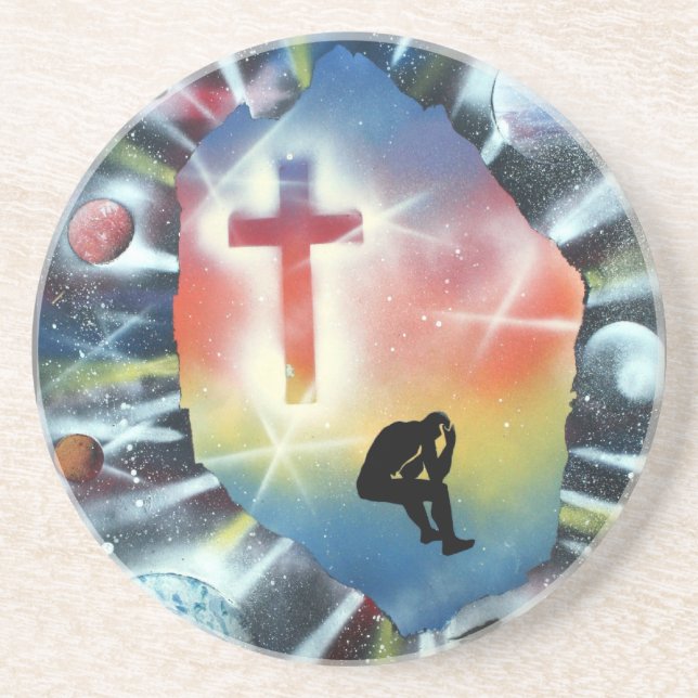 centerOfTheUniverseFrameC Sandstone Coaster (Front)