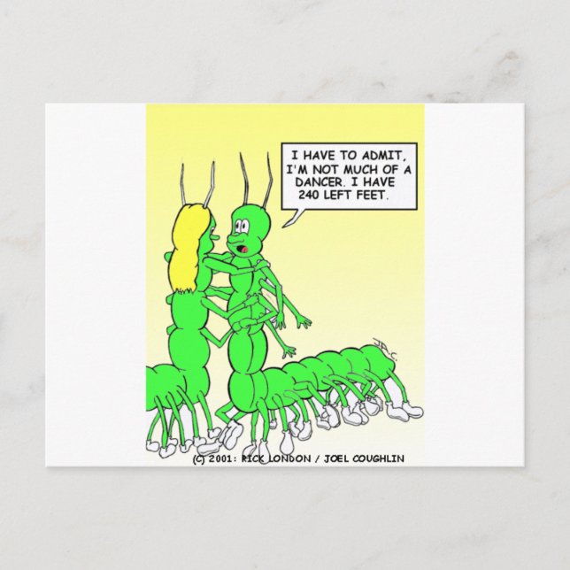 Centipede Dancing Funny Tees, Gifts & Collectibles Postcard (Front)