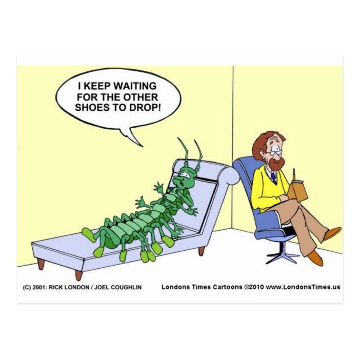 Centipede In Therapy Funny Gifts Tees Mugs Etc Postcards