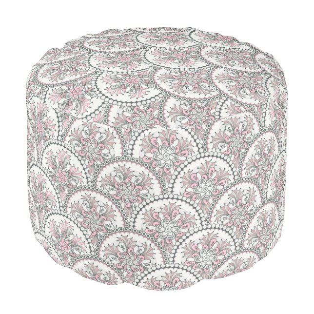 Centle Vintage Pattern Pouf (Angled Front)