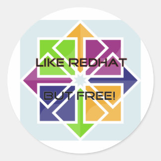 CentOS - Like RedHat, but FREE! Classic Round Sticker