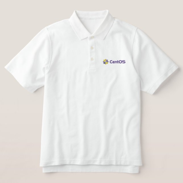 CentOS White Polo Shirt (Design Front)