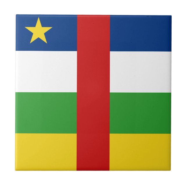 Centrafrique Flag Ceramic Tile (Front)