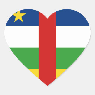 Centrafrique Flag Heart Sticker