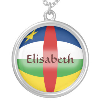 Centrafrique Flag + Name Necklace