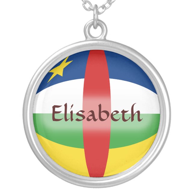 Centrafrique Flag + Name Necklace (Front)