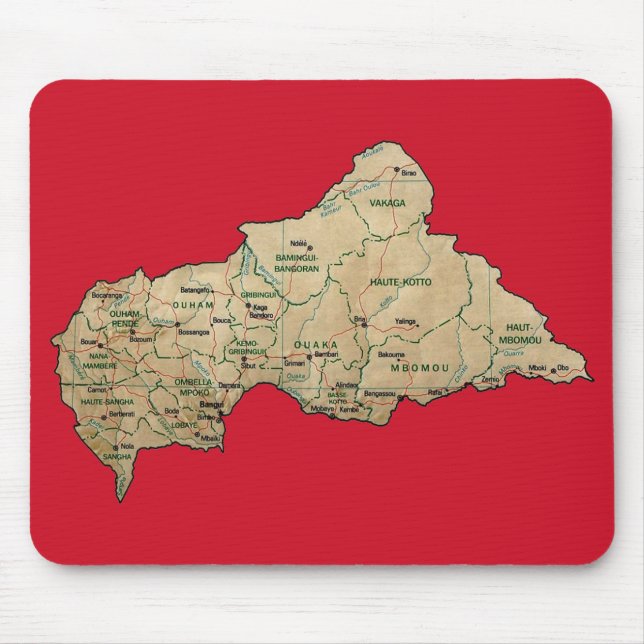 Centrafrique Map Mousepad (Front)