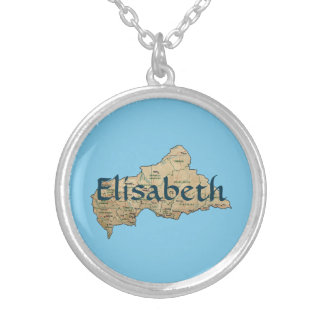 Centrafrique Map + Name Necklace