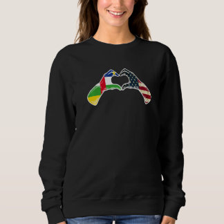 Central African American USA Flag Heart Sweatshirt