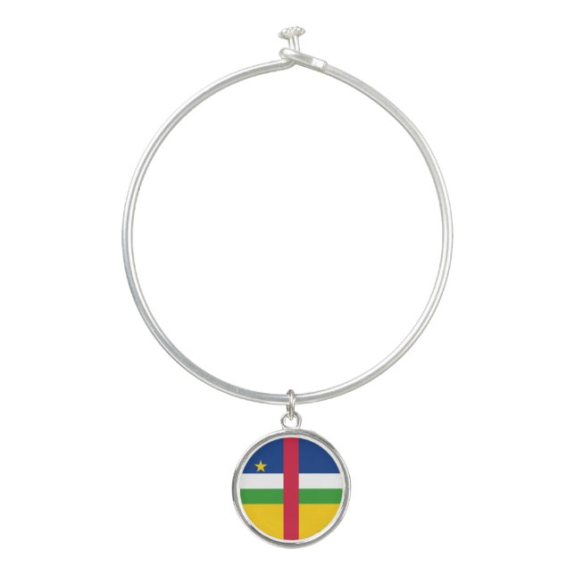 Central African Republic Flag Bangle Bracelet (Front)
