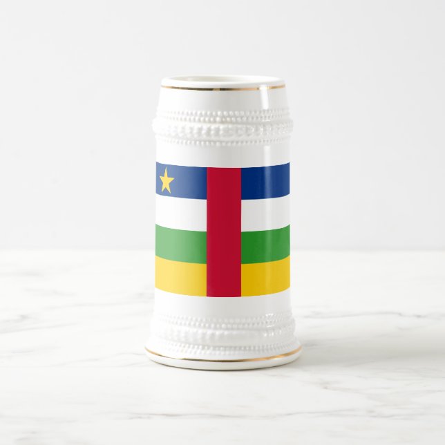 Central African Republic Flag Beer Stein (Center)