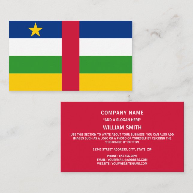 Central African Republic Flag Business Card (Front/Back)