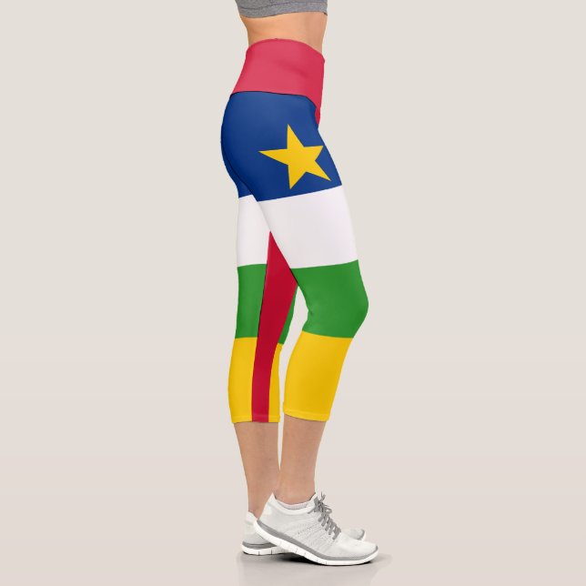 Central African Republic Flag Capri Leggings (Right)