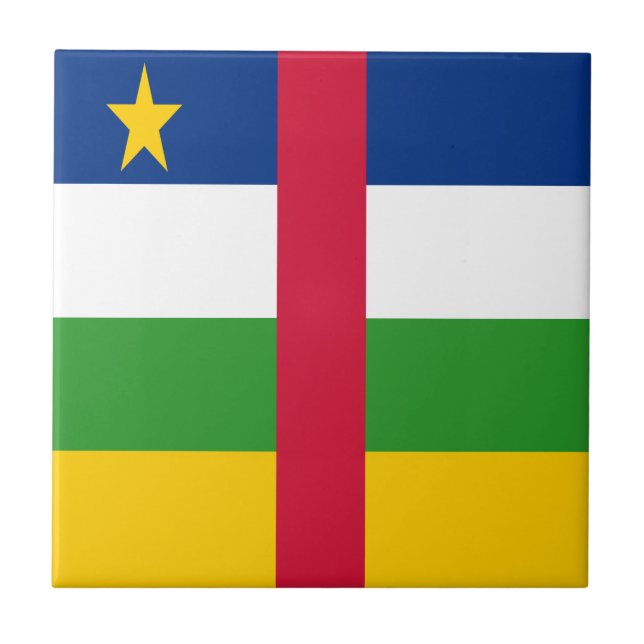 Central African Republic Flag Ceramic Tile (Front)