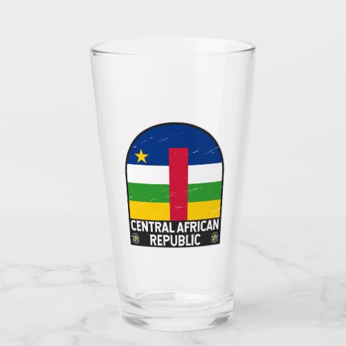 Central African Republic Flag Emblem Distressed Glass
