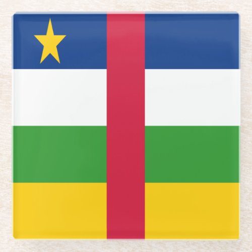 Central African Republic Flag Glass Coaster