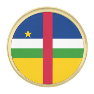Central African Republic Flag Gold Finish Lapel Pin