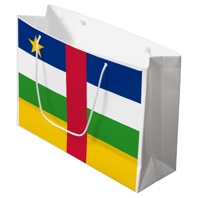 Central African Republic Flag Large Gift Bag (Front Angled)