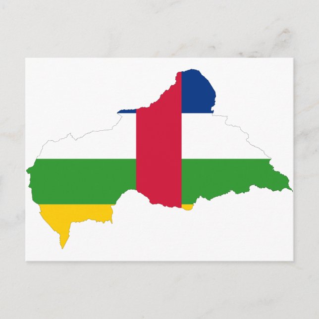 Central African Republic Flag map CF Postcard (Front)
