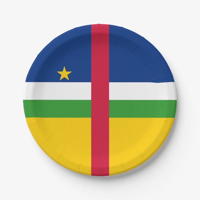 Central African Republic Flag Paper Plates (Front)