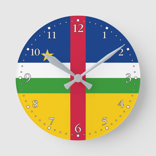 Central African Republic Flag Round Clock (Front)