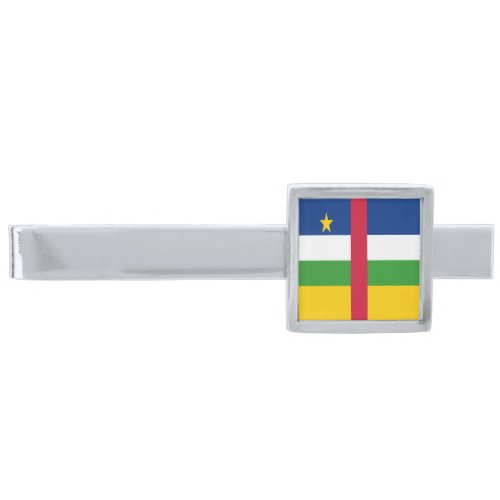 Central African Republic Flag Silver Finish Tie Bar