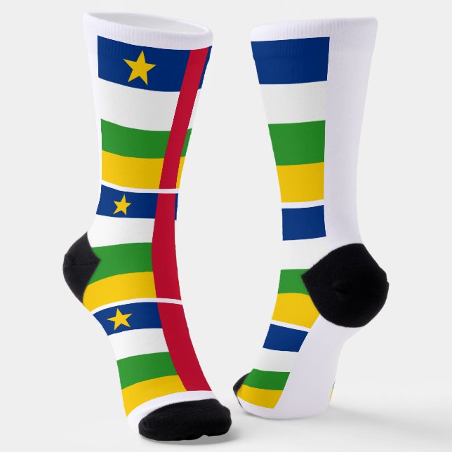 Central African Republic Flag Socks (Angled)