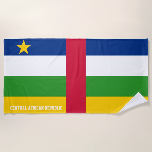 Central African Republic Flag Splendid Patriotic Beach Towel (Front)